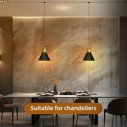 Pendant Light Shade, ALUCSET Trumpet Star Iron Lampshade Fitter 2.4 inch Height 7.4 Inch Bottom Diameter 5.7 Inch Fits Bedroom Lving Room and Bathroom for Chandelier Shades Wall Sconces Series 2 Packs
