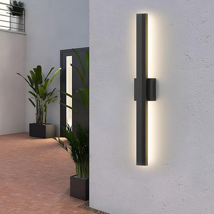 LamQee 31.5 In Aluminum Long Outdoor Wall Light, 3000K 2000LM Integrated LED Waterproof IP65, Linear Modern Exterior Lighting Fixtures Wall Mount Outside Sconce for House Porch Patio Garage Front Door