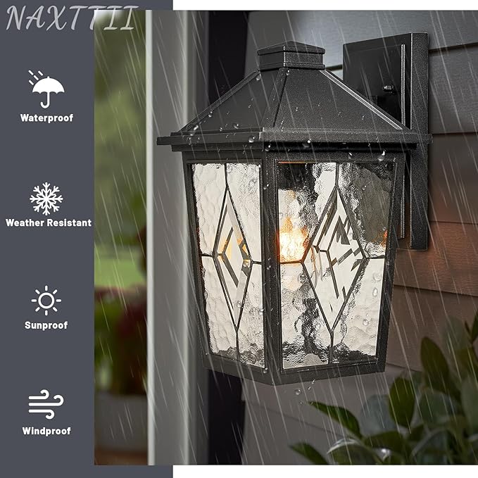 Outdoor Wall Lights Aluminum Outside Porch Lights for House with E26 Socket Waterproof Garage Lights
