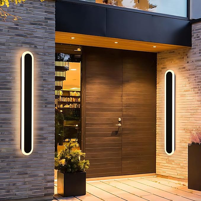 TODOLUZ 2-Pack 40-Inch Long Linear Oudoor Wall Sonce, IP65 Waterproof Modern Wall Light Fixture with Build-in Integrated LED & 5 Color (3000K/3500K/4500K/5000K) for House Front Door Garage
