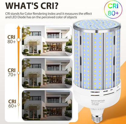2 Pack 240W Corn LED Light Bulb Fanless,5000K Daylight(2400 Watt Equivalent) E26/E39 Large Mogul Base LED Cob Lamp 34,800LM for Outdoor Indoor Garage Warehouse Factory Workshop Street Backyard