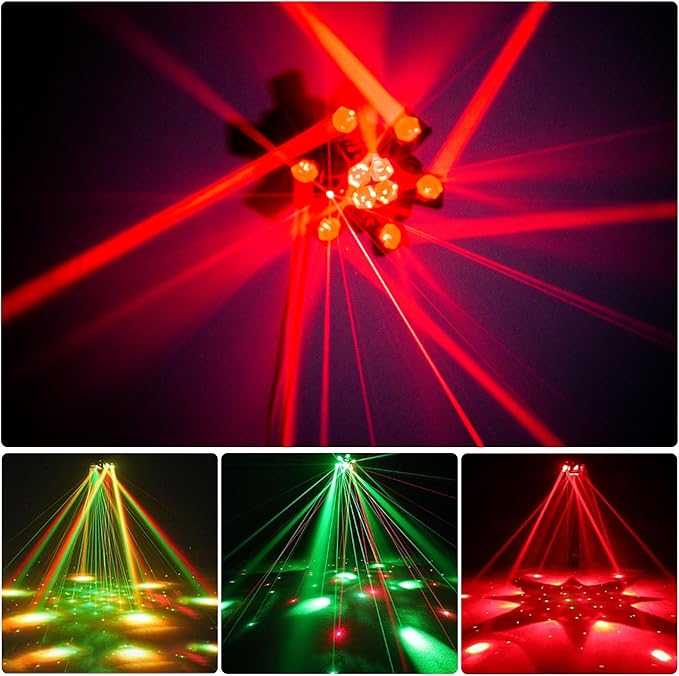 Moving Head DJ Lights 6-Arm Lamp with Remote Control 150w RGBW 4in1 LED DJ Stage Lights Moving Head Disco Light DMX512 & Sound Activated Rotating Light Starlight for Wedding Live House KTV Bar & Club