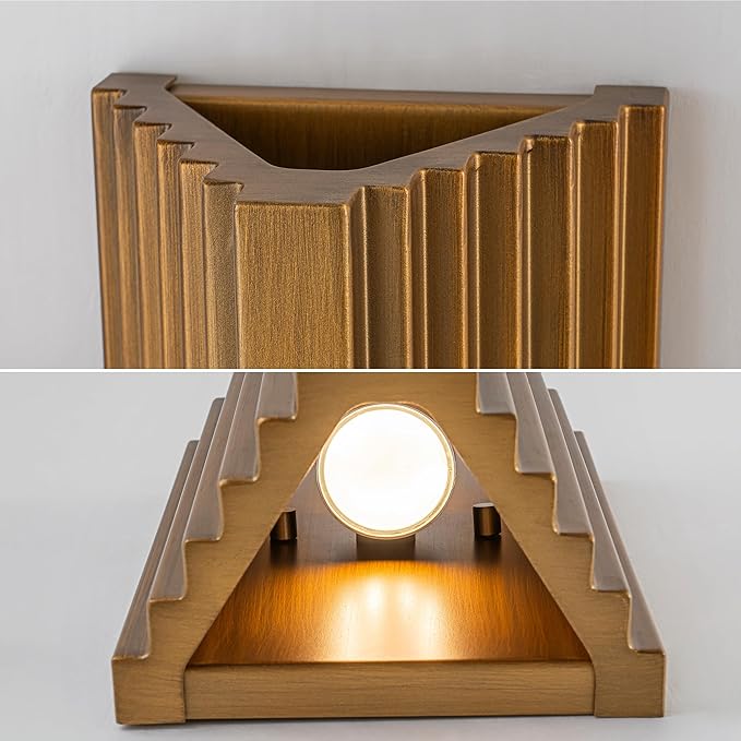 11" Modern Outdoor Wall Lights Hand-Brushed Vintage Gold LED Exterior Lighting Fixtures Outdoor Wall Sconce Light for House Exterior Garage Porch Patio