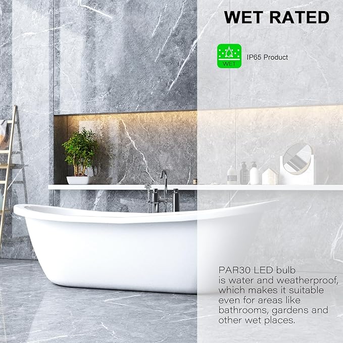 LightingWill 11W Par30 LED Bulb (75W Equivalent), UL Listed, 3000K Warm White Dimmable Flood Light Bulbs, 850 Lumens, E26 Base, LED Recessed Light Bulbs for Indoor Outdoor, 12 Pack
