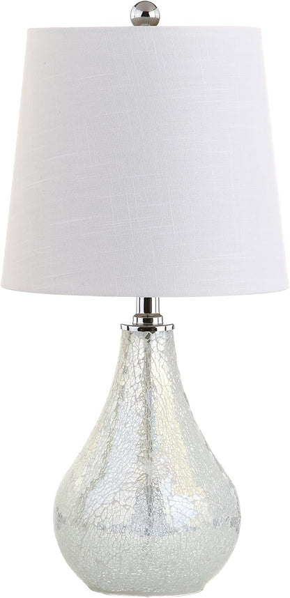 JONATHAN Y JYL1024B Mona 20.5" Mini LED Table Lamp, Modern, Contemporary, Elegant, Office, Living Room, Family Room, Dining Room, Bedroom, Hallway, Foyer, Mosaic White