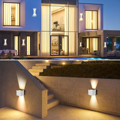 Outdoor Wall Lights Fixture 20W,3000K Exterior Modern Front Porch Sconces Hardwired Wall Mount Up Down Lighting for Patio Fence Hallway Entrance