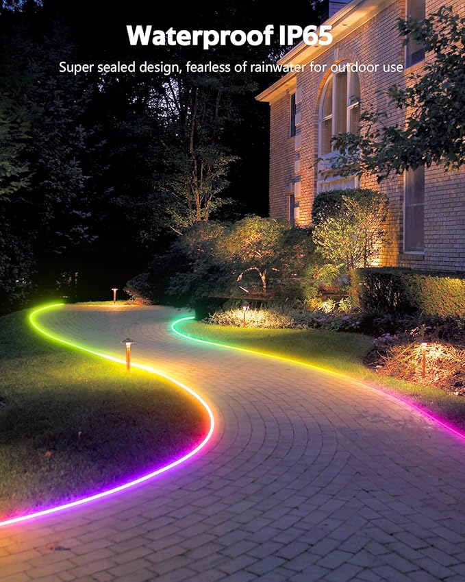 16.4FT RGB IC LED Strip Lights for Bedroom 12V Addressable Smart LED Light Strip Color Chasing Waterproof LED Light with Segmented APP Control Music Sync Strong Adhesive for Gaming Living Room