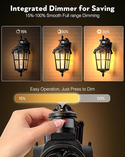 VIANIS Outdoor Motion Sensor Light, Oil Rubbed Bronze Porch Lights Outside Lantern, 16.4" H Dusk to Dawn Outdoor Lighting, 100% Aluminum Exterior Lighting Fixtures for House, Garden, Patio