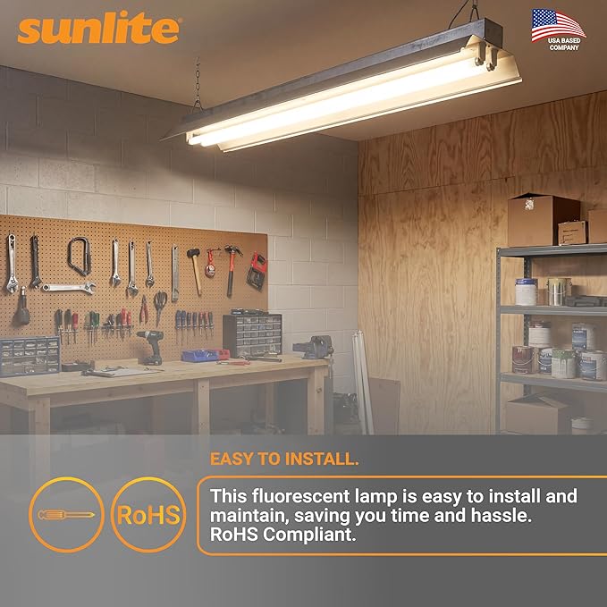 Sunlite 30335 F28T5/835 4 Foot T5 Linear Fluorescent Lamp, 28 Watts, 2500 Lumens, 3500K Neutral White, Miniature G5 Bi-Pin Base, ROHS Compliant, High Performance Straight Tube, 40 Pack