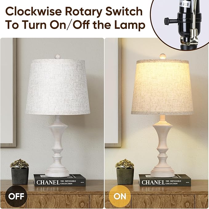 Retro Table Lamps Set of 2 Nightstand Lamp for Bedroom Vintage Rustic Table Lamps for Living Room Traditional Nightstand Bedside Lamps Bulb NOT Included