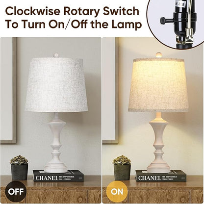 Retro Table Lamps Set of 2 Nightstand Lamp for Bedroom Vintage Rustic Table Lamps for Living Room Traditional Nightstand Bedside Lamps Bulb NOT Included