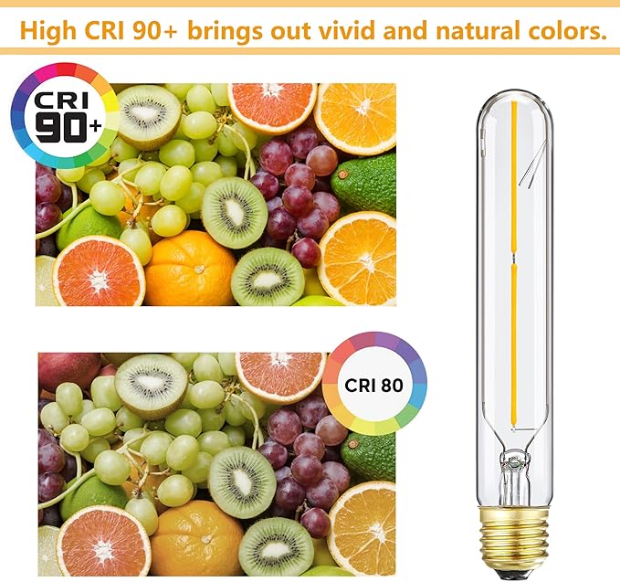 Tubular Light Bulb 7.3 Inch, Dimmable T10 LED Bulb E26 4W 40 Watts Edison Bulbs 5000k Daylight,AC120V,400LM, Long LED for Wall Sconces, Pendant, Livingroom, 4-Pack(4W-5000K)