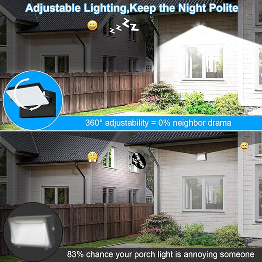 ledmo 150W LED Outdoor Wall Pack Light with Dusk to Down Photocell 360° Rotatable Head Commercial Security Light 21000lm IP68 5000k Floodlight Fixtures for Yard Building Barn Warehouse Shop