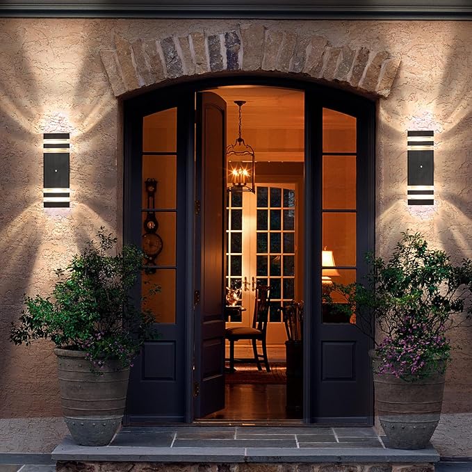 6 Pack Dusk to Dawn LED Outdoor Lighting,14W IP65 3000K 1100LM,Modern Outdoor Wall Light, Aluminum Waterproof Outside House Lights,Outdoor Wall Sconce for House Porch Garage