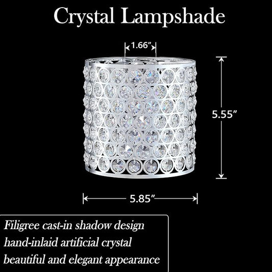 Crystal Replacement Cover Chrome Shade Fixture 3 Pack Metal Pendant Ceiling Chandelier Wall Sconce Lamp 1.66" Fitter Size,5.6" high*5.9"diameter