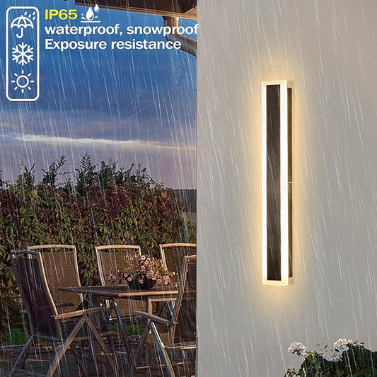 2 Pack 24 Inch Outdoor Porch Wall Lights, 3000K Modern LED Exterior Wall Sconce, Long LED Linear Outdoor Lights for Garage Doorway Patio Stairway