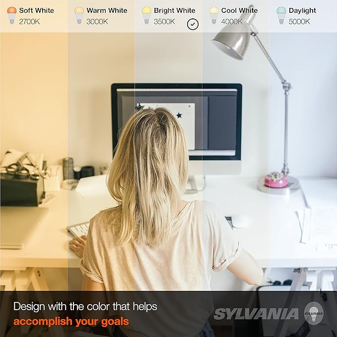 Sylvania LED Flood Light Bulb, BR30, 65W Equivalent, Efficient 9W, Dimmable, 10 Year, 650 Lumens, 3500K, Bright White - 2 Pack (78029)