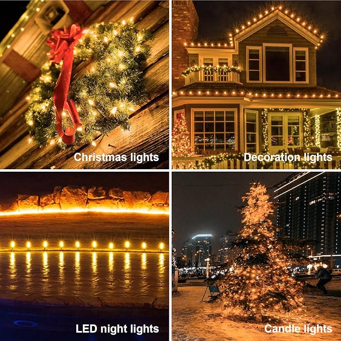 50PACK C9 LED Christmas Light Bulb ，C9 LED Replacement Bulb for Christmas String Lights, E17 Intermediate Base, 2200K Warm White, Commercial Grade Holiday Clear ‎Plastic Bulbs Dimmable Shatterproof
