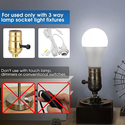 Briignite LED Light Bulbs, 3 Way LED Light Bulbs 50 100 150W Equivalent, Three Way A19 Light Bulbs E26 Medium Base, Daylight White 5000K, 500lm-1000lm-1500lm, 2Pack