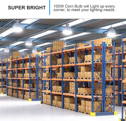 100W Led Corn Light Bulb 15000lm Bright 5000K Daylight White E26/E39 Base 1000W Equivalent LED Metal Halide HID CFL for Commercial Industrial Lighting Warehouse High Bay Light Garage Workshop(2-Pack)