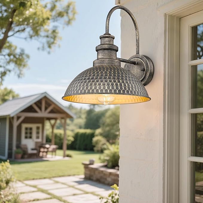 Farmhouse Barn Lights, Anti-Rust Outdoor Wall Sconce, Weather Resistant Exterior Wall Lights, Exterior Lighting Fixture,Vintage Outside Lighting for Porch,Garage,Patio (Vintage Bronze, 2 Pack)