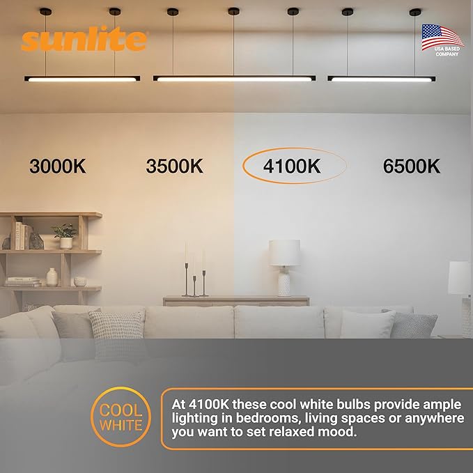 Sunlite 30340 F28T5/841 4 Foot T5 Linear Fluorescent Lamp, 28 Watts, 2500 Lumens, 4100K Cool White, Miniature G5 Bi-Pin Base, ROHS Compliant, High Performance Straight Tube, 40 Pack