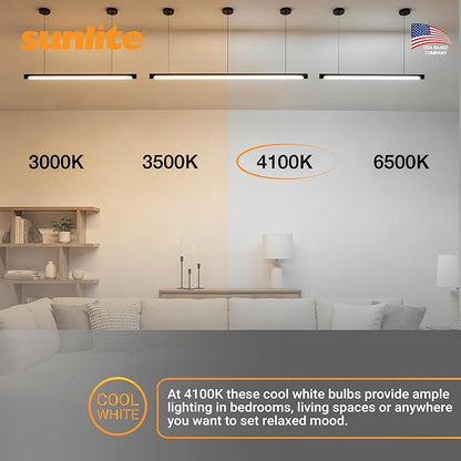 Sunlite 30340 F28T5/841 4 Foot T5 Linear Fluorescent Lamp, 28 Watts, 2500 Lumens, 4100K Cool White, Miniature G5 Bi-Pin Base, ROHS Compliant, High Performance Straight Tube, 40 Pack