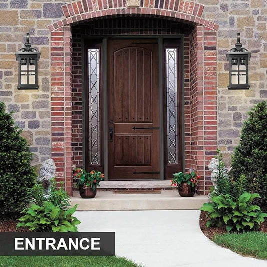 Darkaway Large Outdoor Wall Lights, 22inch Exterior Light Fixture with Seeded Glass, Aluminum Anti-Rust Outside Exterior Lights Sconces Lighting for House Porch Yard Hallway Doorway Garage