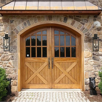 26 in Large Outdoor Wall Lantern, Modern Matte Black Exterior Light Fixtures for House with Clear Glass Shade, Large Outdoor Light Fixtures Wall Mount E12 Base Garage & Porch Wall Light