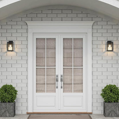 Quoizel Westover Modern Wall Sconce, 10 Inch Earth Black 1-Light Outdoor Light Fixture, Clear Transparent Glass Wall Lantern, 100 W, Industrial Design Wall Light for Porch, Patio, Gazebo or Yard