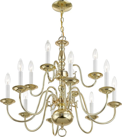 Livex Lighting 5012-02 Williamsburgh 2-Light Wall Sconce, Polished Brass