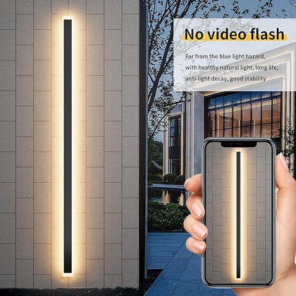 Aipsun Porch Wall Lights 71 inch Long Strip Modern Outdoor Wall Light Fixture 1 Pack, 50W Black Wall Mount Lighting Sconce Exterior Lights Wall Sconce 3000K for House Living Room Corridor