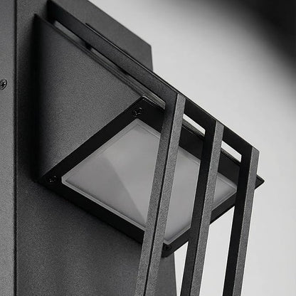 Hyunbae Outdoor Wall Sconce,17.7inch Modern Exterior Lighting Fixture Waterproof, 10W Dimmable LED Outdoor Porch Lights for House Garage Patio, Black, 3000K