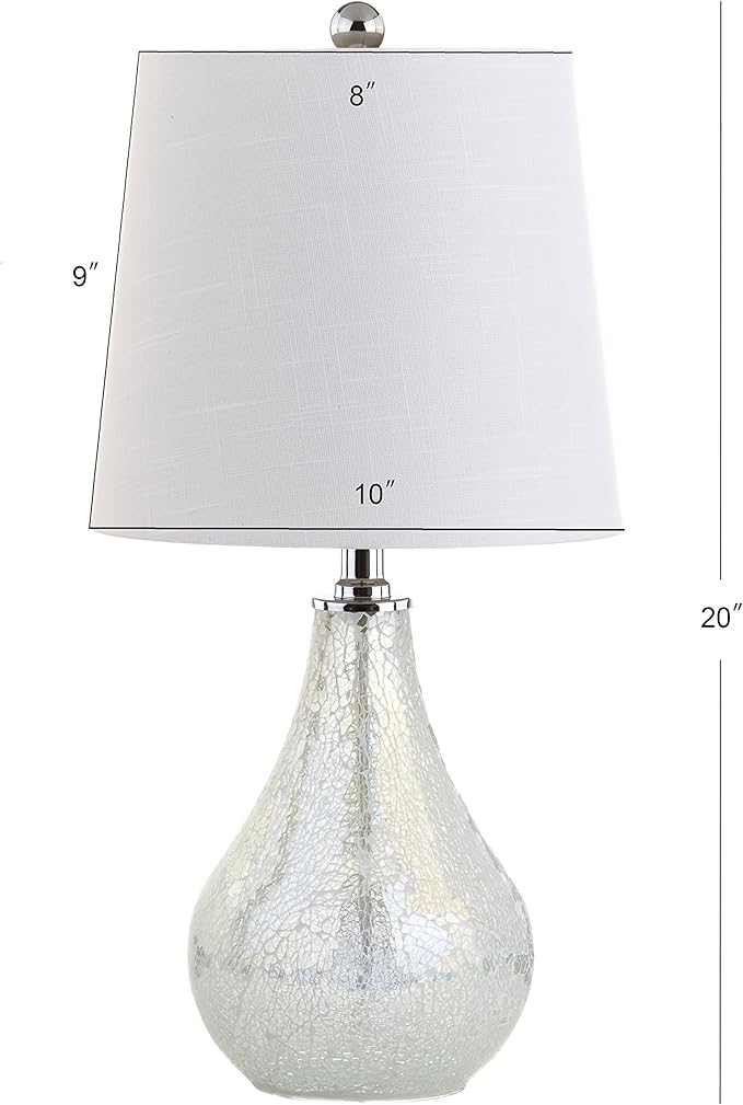 JONATHAN Y JYL1024B Mona 20.5" Mini LED Table Lamp, Modern, Contemporary, Elegant, Office, Living Room, Family Room, Dining Room, Bedroom, Hallway, Foyer, Mosaic White