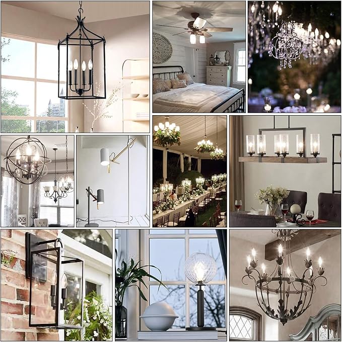 E12 Candelabra Light Bulbs 8W,Equal 100 Watt Dimmable Led Bulbs,4000K Daylight Led Candle Bulb,Chandelier Light Bulbs 4.85In,850lm,4-Pack