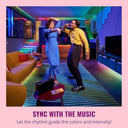 WiZ Connected Neon Smart Flex Strip – 16.4 ft (Two 8.2ft Strips), 16 Million Colors + Shades of White, Dynamic Light Scenes, Connects to Your Wi-Fi, Voice/App Control
