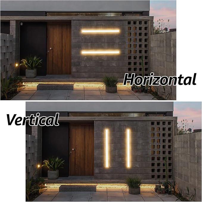 2 Pack 40inch Long Outdoor White Wall Lights 30W 3000K Modern Porch Lights Acrylic Waterproof IP65 Exterior Wall Light Fixtures for House Patio Porch Courtyard (White)