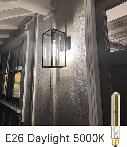 T10 Tubular Light Bulb 5000k Daylight,Dimmable E26 LED Bulb 6W 60 Watts Edison Bulbs,7.3 Inch,AC120V,600LM, Long LED for Wall Sconces, Pendant, Livingroom, 4-Pack(6W-5000K)