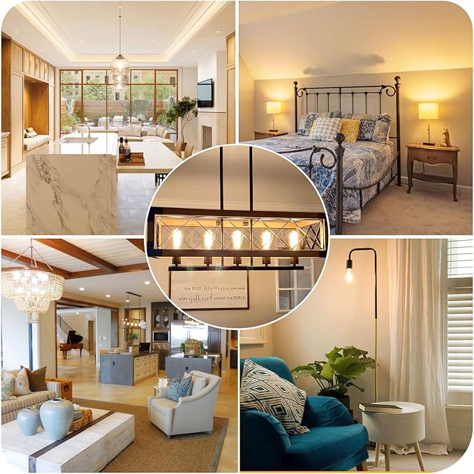12Packs ST64 Large Vintage LED Edison Bulbs, 60W Equivalent 7W, 800Lumens, Dimmable Antique LED Filament, 2700K Warm White, E26 Medium Base Light Bulbs High Brightness Clear Glass for Bedroom Office