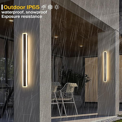 Porch Lights Outdoor, 31.5 inch Outdoor Sconces Wall Lighting 3000K LED Modern IP65 Waterproof Linear Exterior Wall Light for Garage Porch Patio