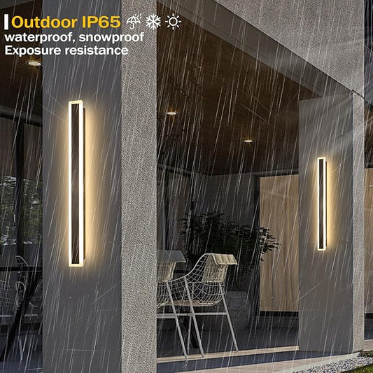 Porch Lights Outdoor, 31.5 inch Outdoor Sconces Wall Lighting 3000K LED Modern IP65 Waterproof Linear Exterior Wall Light for Garage Porch Patio