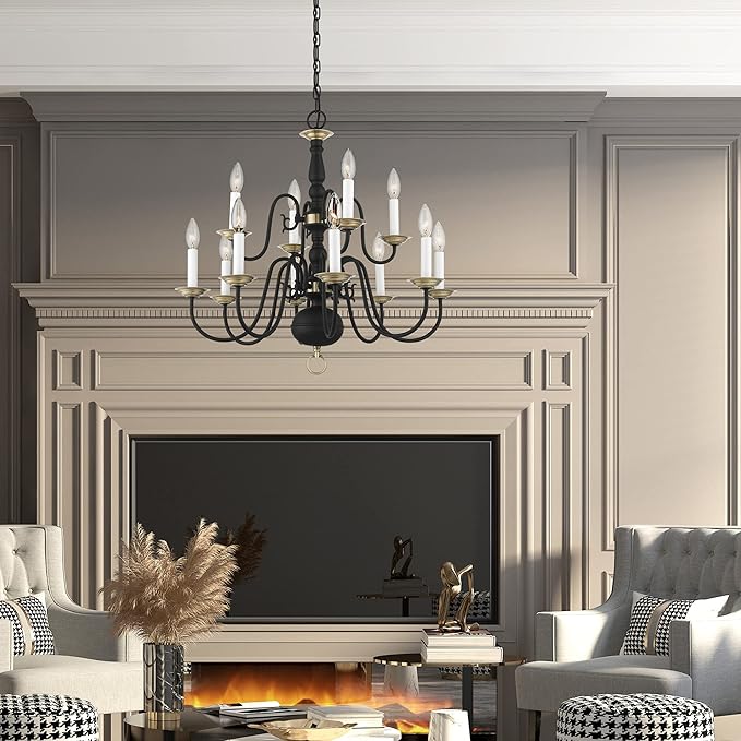 Livex Lighting 5012-03 Williamsburgh 12 Light White Chandelier
