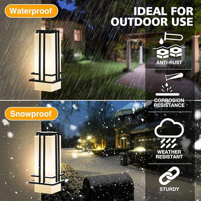 Outdoor Pendant Light Fixture - Aluminum Exterior Hanging Lantern, Outdoor Hanging Light with Black Adjustable Chain Outdoor Pendant Lights for Porch Patio (Max 44.09''H, 1 pc)
