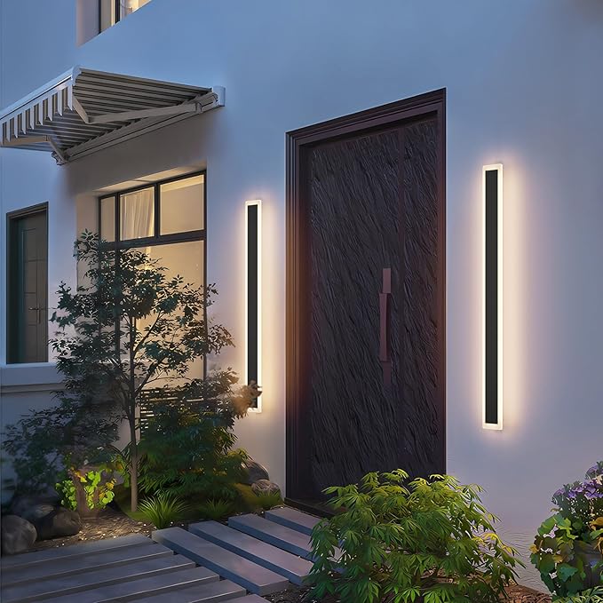 2 Pack 39.4In Long Outdoor LED Wall Light 3000K Modern Exterior Wall Sconce Light IP65 Waterproof for House Porch Courtyard