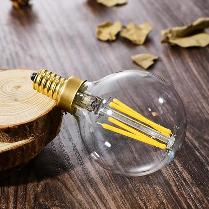 XININSUN G16.5 LED Bulb,E12 40W Candelabra Dimmable Chandelier Light Bulbs 4000K Daylight White Clear 400lm 4W G50 Vintage LED Filament Edison Candle Bulb with Decorative,6Pack