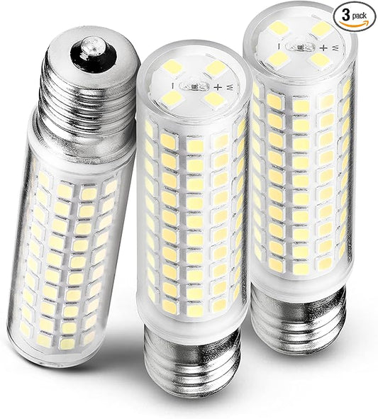 E17 LED Light Bulb 10 Watt Equivalent 100W 6000K Daylight White 1000lm 120V E17 Intermediate Base LED Bulb for Desk Lamp,Ceiling Fan Lights, Headboard Reading Lights, Non-Dimmable, 3 Pack