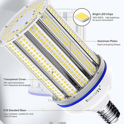 Amazon High Brightness ，300W LED Corn Light Bulb, E39 Base LED Corn Lamp, 25000 Lumen 5000K Daylight 100V~277V Corn Cob Light Bulb for Indoor Outdoo (1Pack, 300Watts)