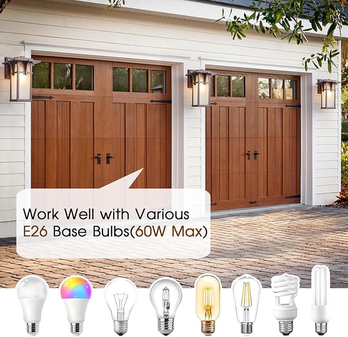 Oil Rubbed Bronze Porch Light Fixtures Wall Mount Dusk to Dawn Outdoor Sconce Waterproof Aluminum with Frosted Glass Exterior Lantern Modern House Lighting for Outside