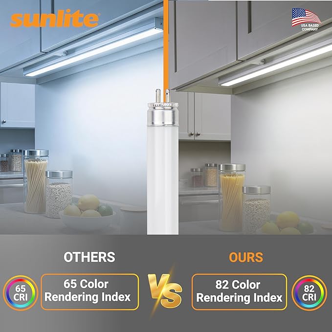Sunlite 30340 F28T5/841 4 Foot T5 Linear Fluorescent Lamp, 28 Watts, 2500 Lumens, 4100K Cool White, Miniature G5 Bi-Pin Base, ROHS Compliant, High Performance Straight Tube, 40 Pack