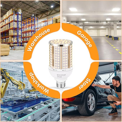 70W LED Corn Light Bulb(6 Pack),(700 Watt Equivalent) 3000K E26/E39 Medium/Large Mogul Base LED Cob Lamp Warm White 8,800LM for Outdoor Indoor Garage Warehouse Factory Workshop Street Backyard